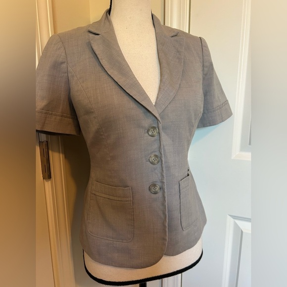 The limited grey button down vneck collared short sleeve dress shirt - Picture 2 of 4